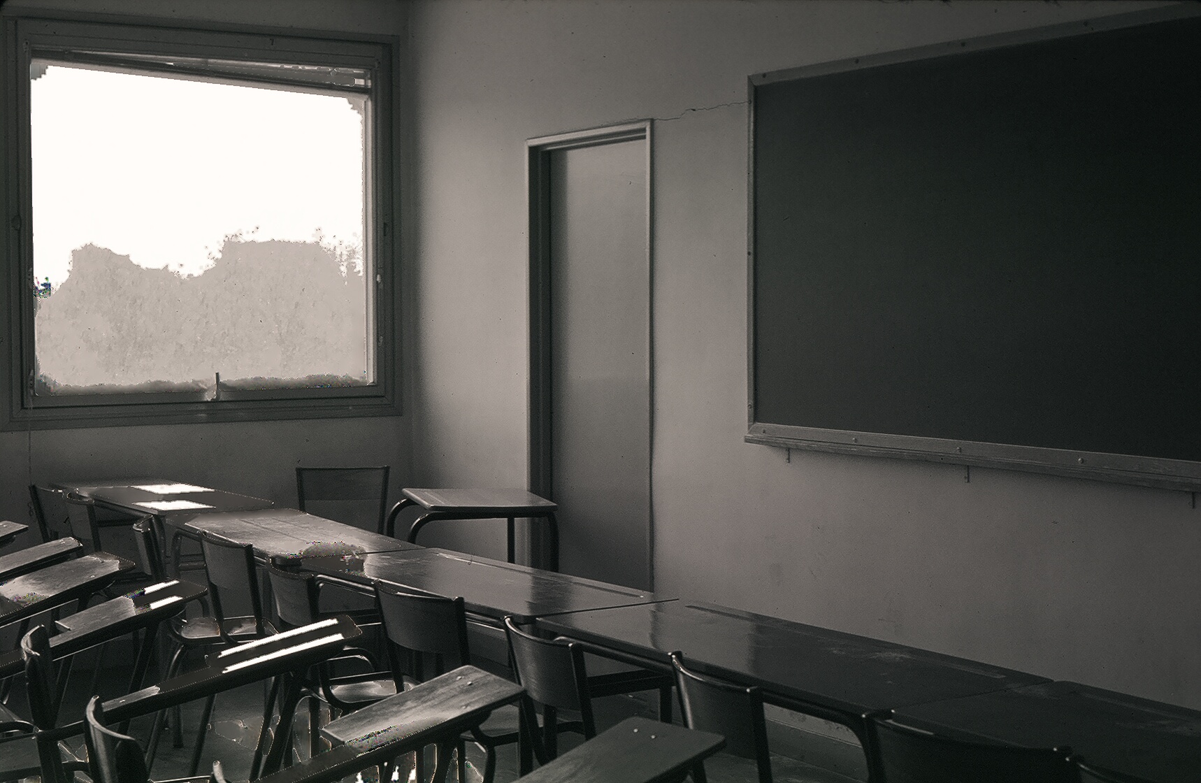 Salle de cours du campus de Jussieu durant les années 1960